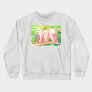 Cute watercolor barn owls Crewneck Sweatshirt